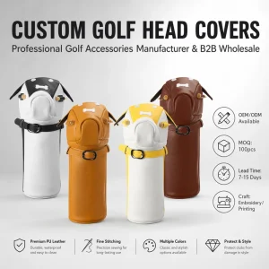 Factory Direct Waterproof PU Leather Fun Animal-Shaped Golf Driver Covers Custom Logo Pet-Friendly High-End Elastic