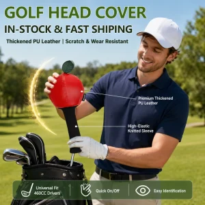 Factory Direct Waterproof PU Leather Golf Club Wood Head Cover Driver Headcovers 460cc