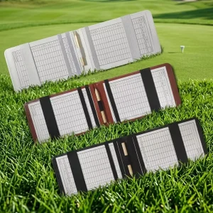 Factory Direct in Stock Golf Scorecard Holder PU Material Golf Course Scoring Supplies 18*11 cm Elastic Bands Pen Pocket