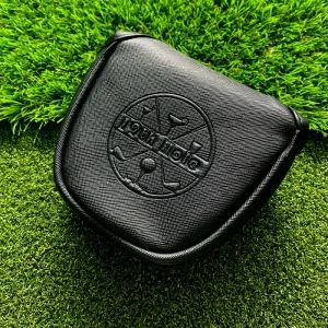 Factory Directly Black Pu Embossed LOGO Magnetic Closure Mallet Putter Golf Headcover Golf Club Head Cover Putter Cover