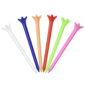 Factory Durable Striped Plastic Golf Tees with Custom Colors & OEM Logo for Outdoor Use