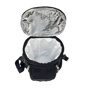 Factory Fashion Portable Customize Black Nylon Insulated Messenger Cooler Bag Wine Bottles Handle Golf Handbag