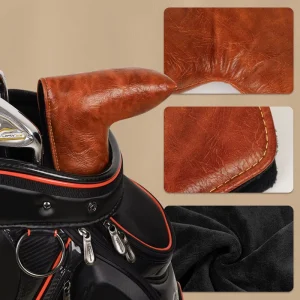 Factory Golf Accessories Brown Retro Club Driver Head Cover PU Leather Blade Putter Golf Headcover