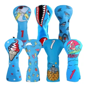 Factory Golf Headcover PU Leather Embroidered Driver Golf Club Cover