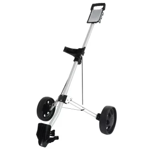 Factory Height Adjustable Silver 2 Wheel Folding Aluminum Frame Golf Push Cart Trolley