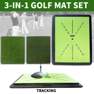 Factory Hot Sales Rubber Golf Hitting & Swing Training Mat with Ball Tray Indoor Use Golf Training Aids