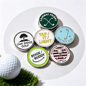 Factory Most Popular Custom Metal Golf Ball Marker Enamel Golf Ball Marker Golf Accessories