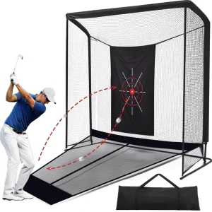 Factory New 10x7ft Golf Simulator Enclosure Net with Auto Ball Return Golf Cage