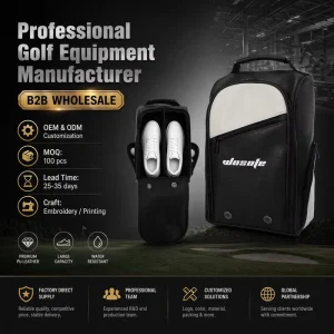Factory New Design Customized Portable Lightweight Waterproof Leather Three Colors Available Unisex Golf Shoe Bag