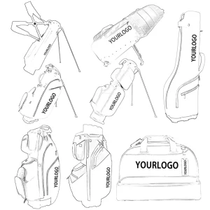 Factory ODM OEM PU Nylon Waterproof Golf Bag with Multiple Pockets and Partitions