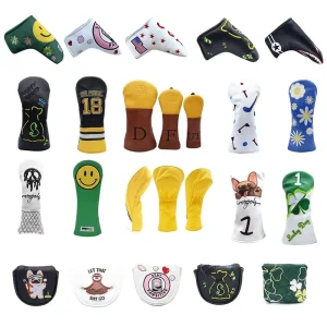 Factory OEM ODM Golf Club Headcover Driver Fairway Hybrid Iron Mallet Putter Custom Logo Waterproof Dustproof Leather Protector