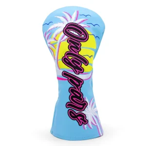 Factory PU Leather Blue Coconut Tree Personalized Golf Head Cover Driver