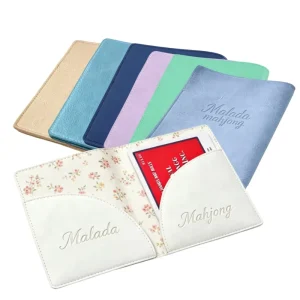 Factory PU Leather Mahjong Card Sleeve Large Folio Holder MAHJ Cards Scorecard Cards Protective Cover for Mahjong Accessories