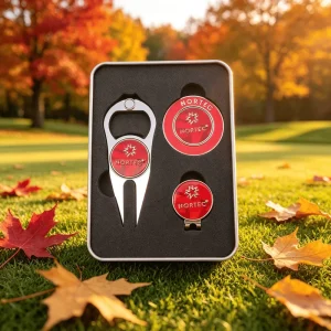 Factory Portable Made in China Aluminium Alloy Silver Custom Golf Ball Marker and Divot Tool