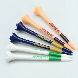 Factory Price Colorful Lines Four Prong Tees Custom Package Plastic Golf Tees