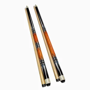 Factory Price Custom Brand 58 inch High Quality Two Piece Lightweight Glossy Handle Pool Cue Canadian Maple Shaft Billiards