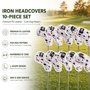 Factory Price Custom Logo Portable Golf Iron Club Head Covers Custom Golf Club Covers