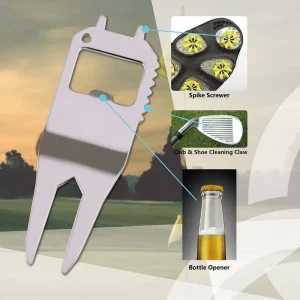 Factory Price Durable Metal Golf Divot Tool Customized Golf Divot Tool Bottle Opener Golf Divot Repair Tool Gift