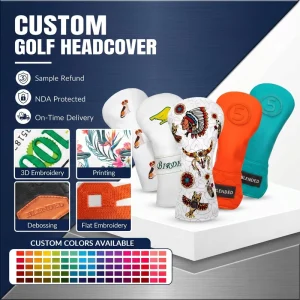 Factory Price Golf Head Covers Golf Wood Cover Custom Pu Leather Driver Headcover Animal Black Golf Driver Cover