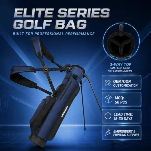 Factory Price OEM Custom Logo Waterproof Can Hold 6 7 Clubs Lightweight Portable Durable Nylon 3 way Top Divider Stand Golf Bags