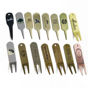 Factory Simple Iron Antique Custom Golf Divot Tool Custom Logo Metal Golf Divot Tool Single Fork