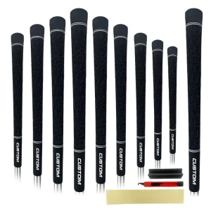 Factory Standard Rubber Golf Grip in Black with Custom Logo Including Golf Grip Changing Kit