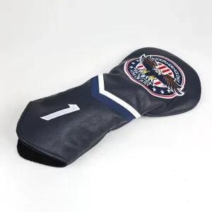 Factory Supplied Golf Wood Club Covers Leather Golf Driver Headcover with Custom Embroidery Design
