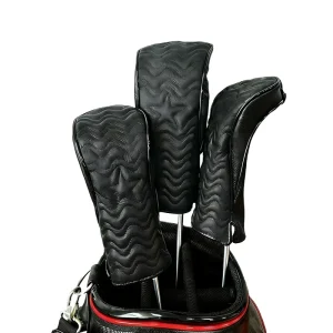Factory Supply Custom Pattern and Logo PU Leather Driver Fairway Hybrid 1 3 5 Wood Elastic Band Golf Club Headcover