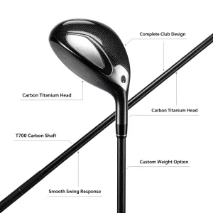Factory Supply Light Weight Carbon Fiber Golf Club Shaft Titanium Alloy Golf Head Custom Logo and Length Available