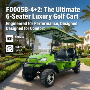 Factory Supply Popular 6 Seater Electric Golf Cart with Lithium Battery 4.0kW Engine 35KM H Max Speed for Resort Use