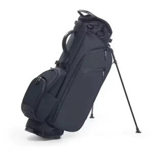Factory Synthetic PU Leather Stand Golf Bag with Multiple Pockets Black Custom