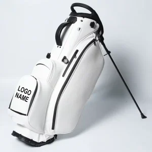 Factory White Black Waterproof PU Leather Golf Club Stand Bag