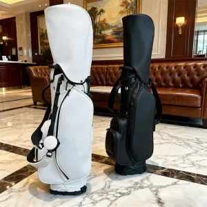 Factory White Black Waterproof PU Leather Golf Club Stand Bag