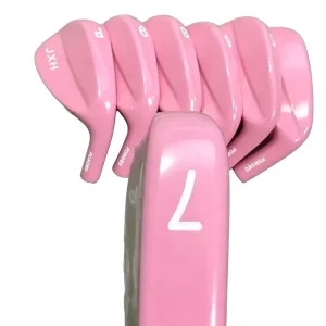 Factory-made Golf Unisex Forged Club Shafts in Iron Pink for Right Handed Golf Iron Club Set with Rubber Grip
