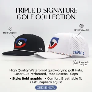 Fashion Custom 5 Panel Rope Baseball Cap Waterproof Hydro Breathable Golf Hat with Embroidery Rubber Logo for Men Casual Wear