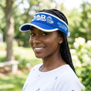 Fashion Greek Hollow Top Moisture Wicking Outdoor Leisure Vacation Wear Blue White Sorority Style Sun Hat