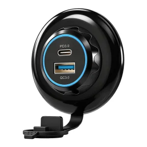 Fast Charging Dc 12V 24V 2 Port Qc3.0 Type C Pd3.0 Usb Charger Adapter Dual Usb Socket for Car Bus Marine Lawn Mower Tractor