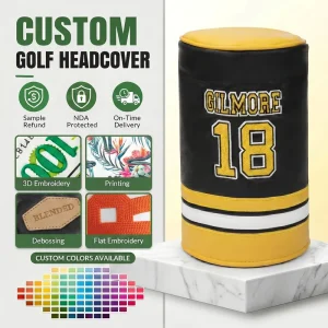 Fast Delivery Pu Leather Golf Driver Head Cover Golf Club Head Covers Embroidery Golf Barrel Head Cover