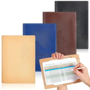 Faux Leather Golf Scorecard Holder Score Card Covers Gift for Men Women Portable Yardage Book Cover With Pencil Holder