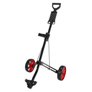 Foldable 2 Wheel Kids Golf Cart Aluminium Wheel Pull Push Trolley with Footbrake Scorecard Holder Trolley Bag