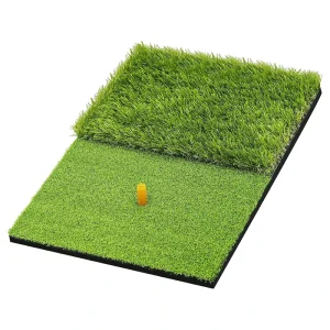 Foldable 23x16in Dual Turf Golf Hitting Mat 16mm Fairway 35mm Rough Rubber Base Lightweight 1.9LB Portable Indoor Outdoor OEM