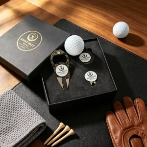 Foldable 3.5″ Magnetic Custom 6 In 1 Divot Repair Tool With Ball Marker And Bottle Opener Metal Set