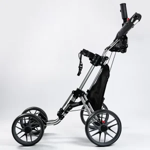 Foldable 4 Wheel Golf Push Cart Foot Brake Umbrella Holder Drink Holder Cool Bag Golf Trolley