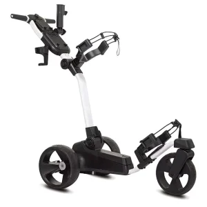 Foldable Aluminium 3 Wheel Electric Golf Trolley with Remote Control 20km Range 5 Speed Options