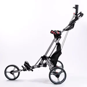 Foldable Aluminum Frame Golf Cart 3 Wheel Folding Golf Trolley Lightweight Walking Hand Push Cart Multicolor Golf Course Use