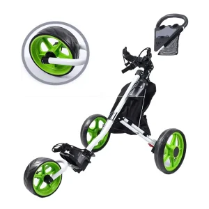 Foldable Aluminum Frame Light Weight Golf Push Cart 3 Wheel Golf Trolley With Multifunctional Scoreboard
