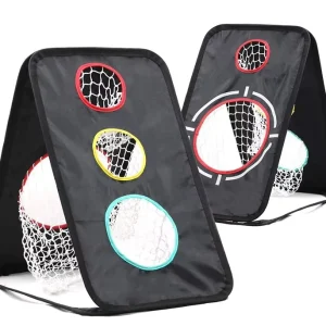 Foldable Black Golf Chipping Net Dual Practice Indoor Training Aid Portable Small Target Swing Practice