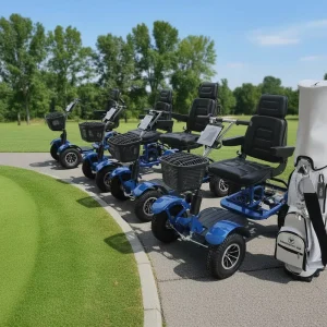 Foldable Electric Golf Cart Golf Buggy with Aluminium Frame Lithium Battery 150kg Load Capacity up to 72 Holes Range 4 Wheel