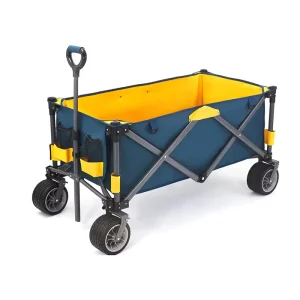 Foldable Enclosed Camping Wagon Cart Collapsible All Terrain Wheels Heavy Duty Outdoor Shopping Camp Gear Cargo Cart OEM