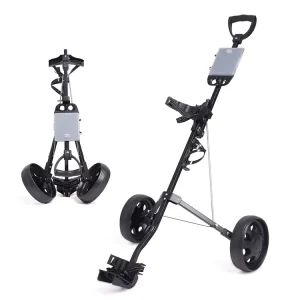 Foldable Golf Pull Push Cart Lightweight Golf Bag Trolley Portable 2 Wheels Golf Cart